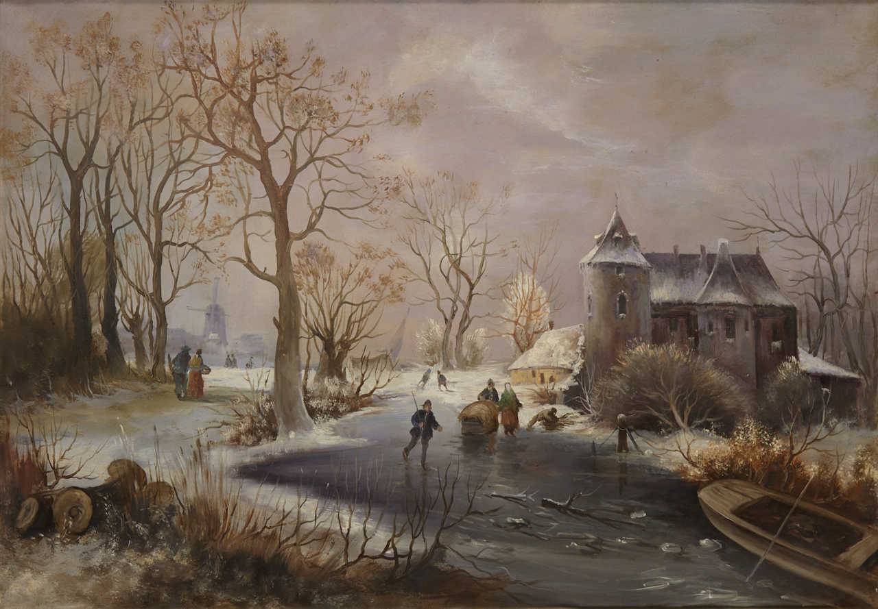 Scuola Fiamminga - Paesaggio invernale